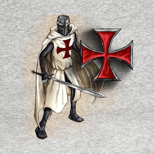 Freemasons Masonic York Rite Knight Templar in red and white by hclara23